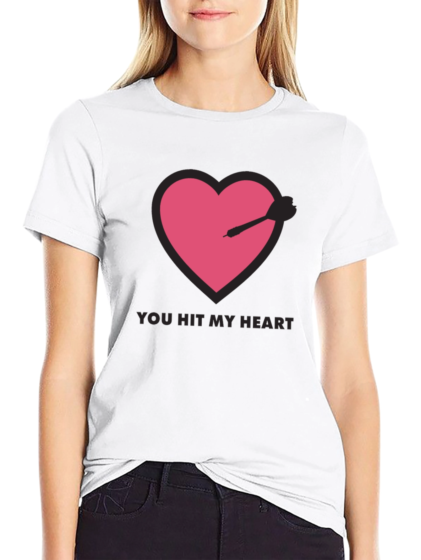You Hit My Heart Black T-Shirt