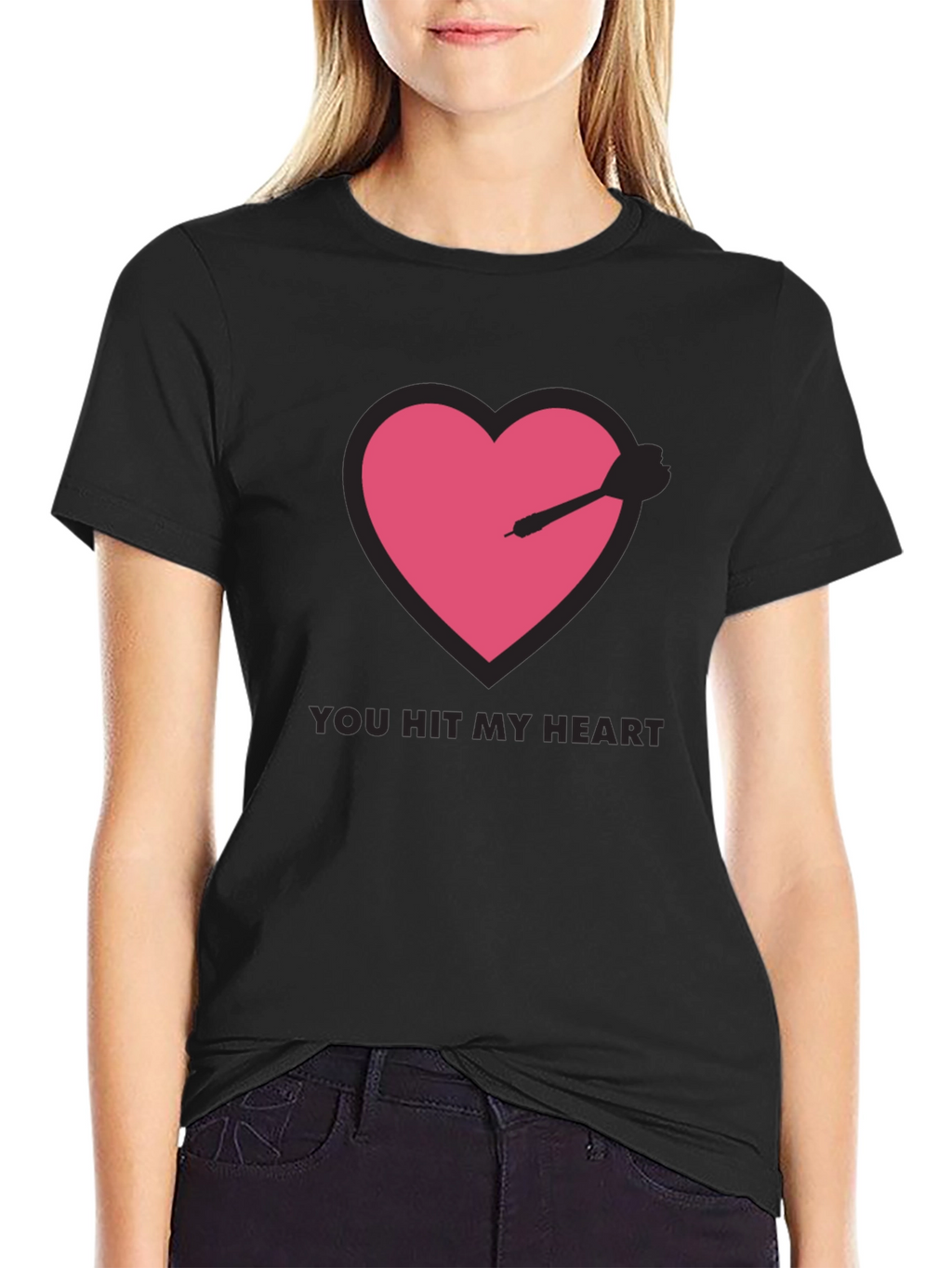 You Hit My Heart Black T-Shirt