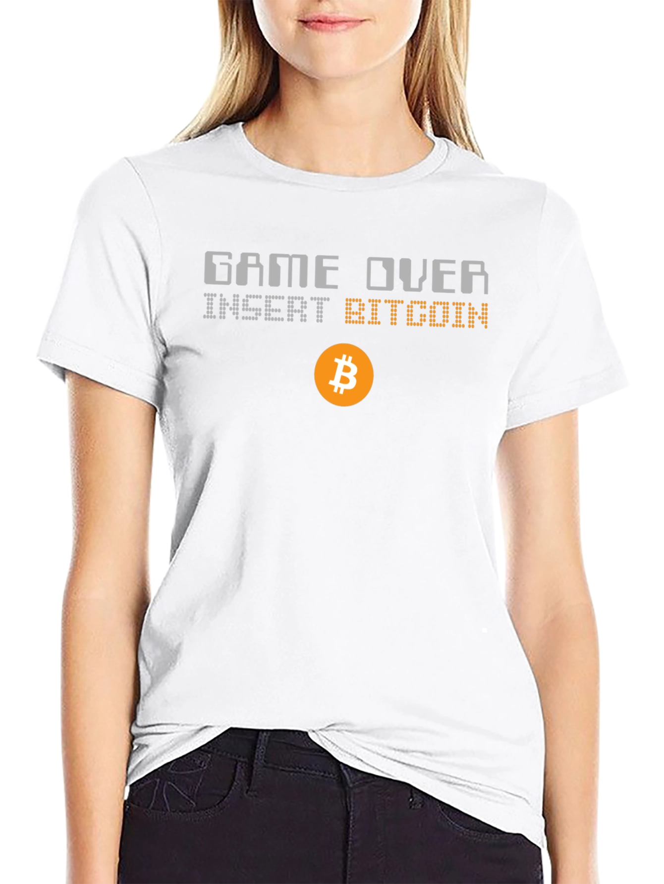 Game Over Insert Bitcoin Graphic T-Shirt