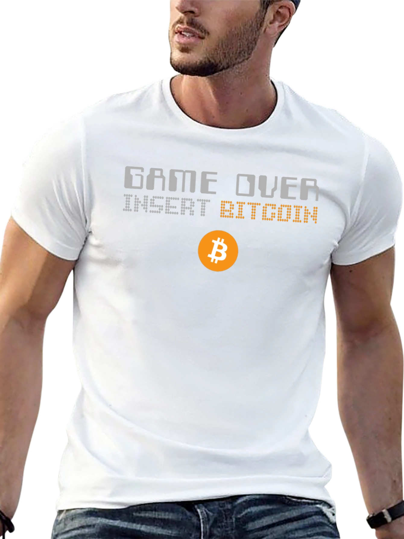 Game Over Insert Bitcoin Graphic T-Shirt