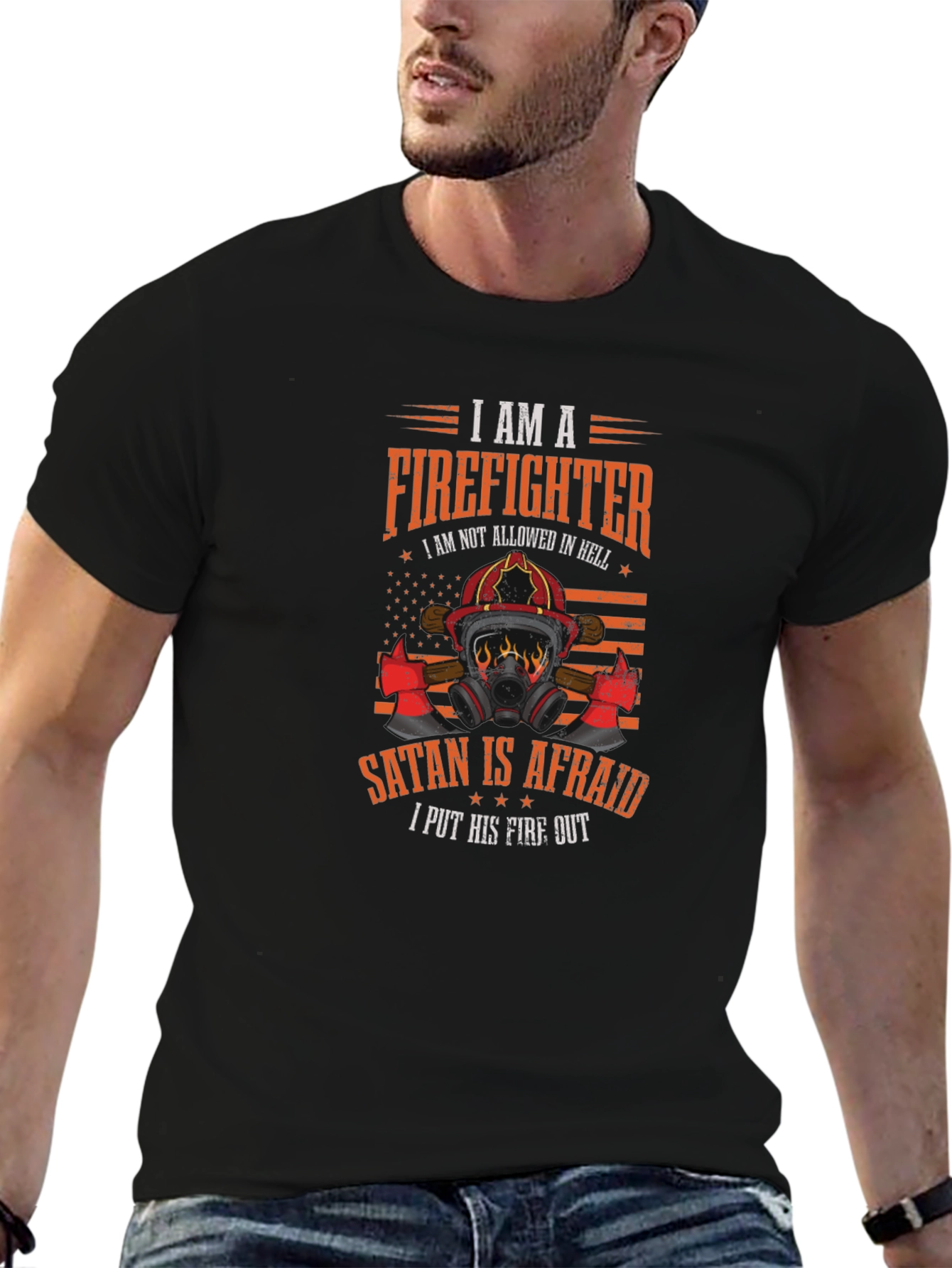 Firefighter Graphic Tee - Satan is Afraid