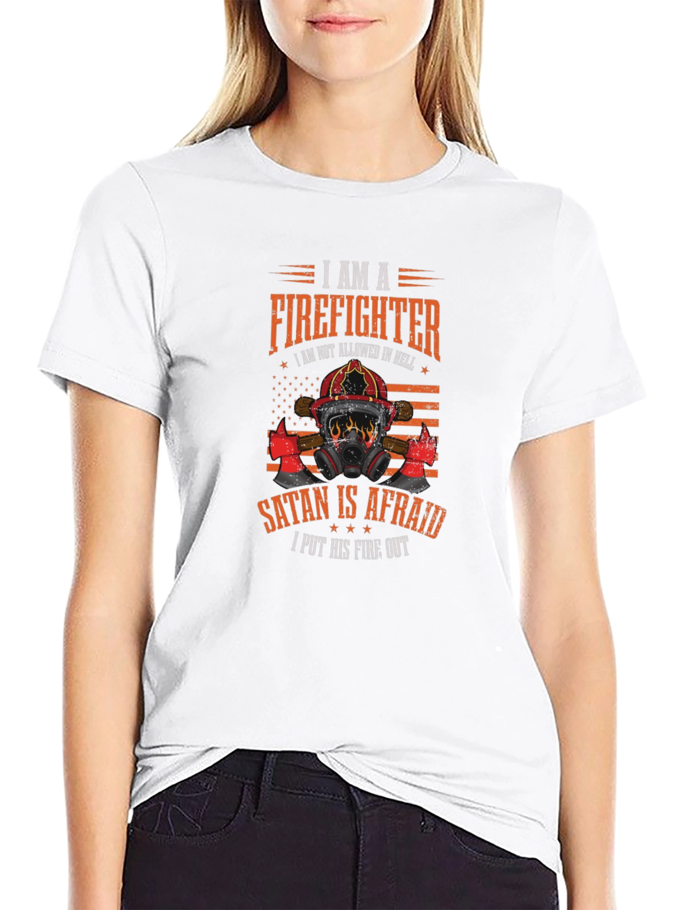 Firefighter Graphic Tee - Satan is Afraid
