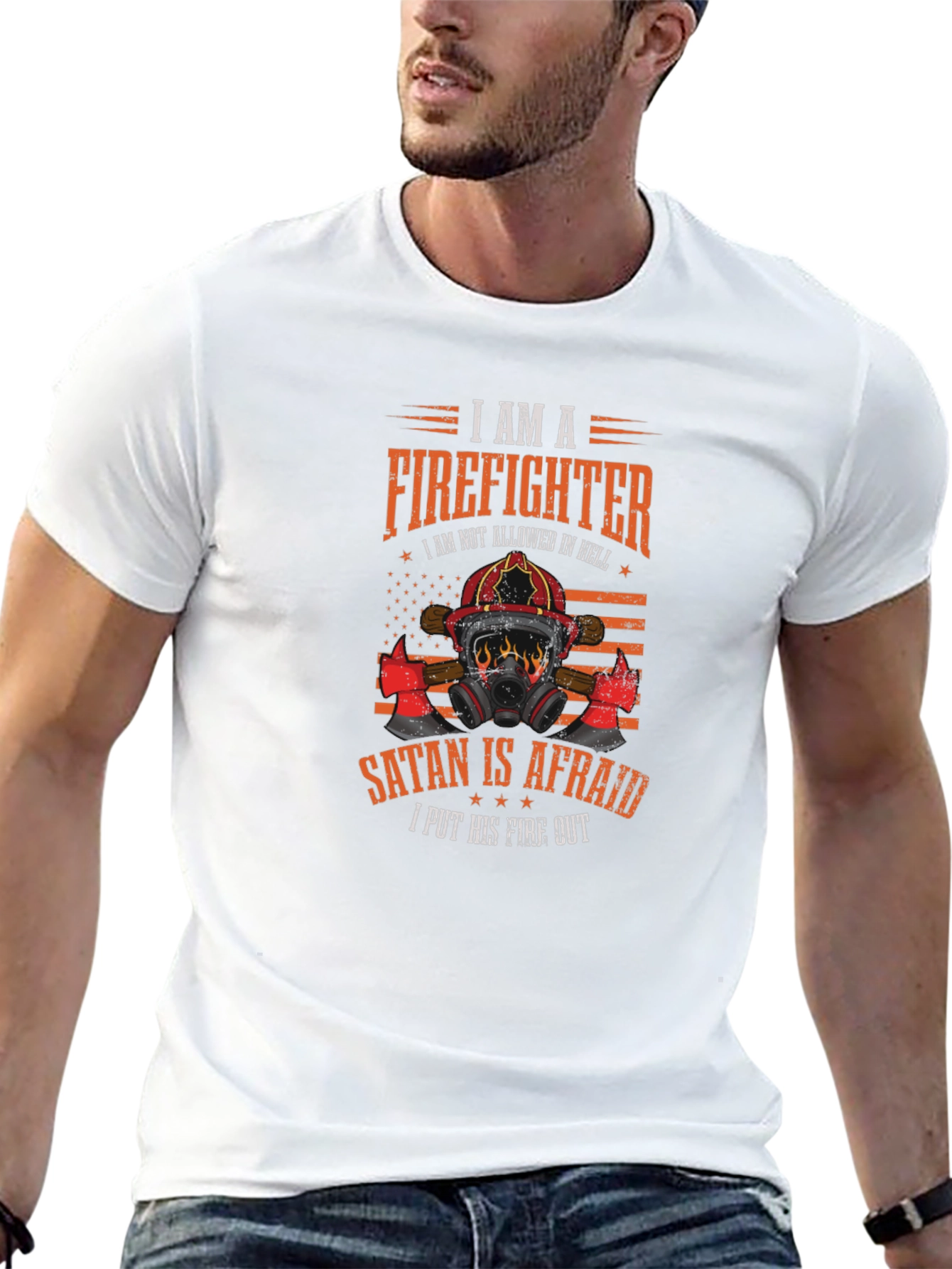 Firefighter Graphic Tee - Satan is Afraid