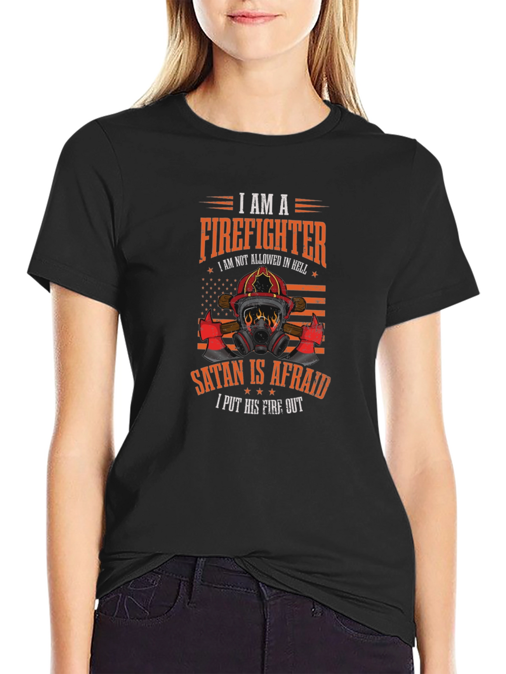 Firefighter Graphic Tee - Satan is Afraid