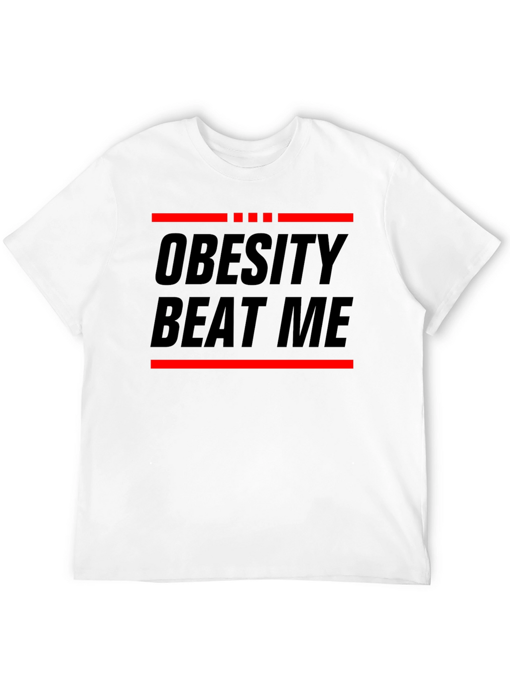 Obesity Beat Me Black Graphic Tee