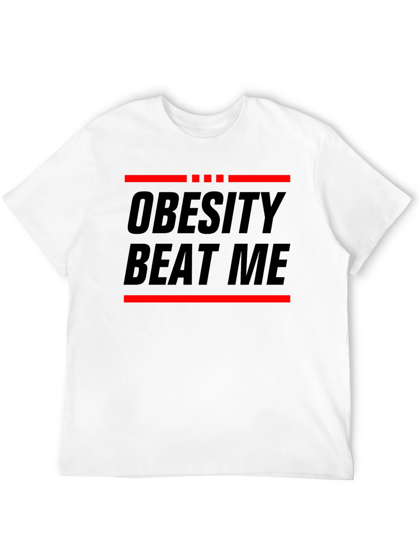 Obesity Beat Me Black Graphic Tee