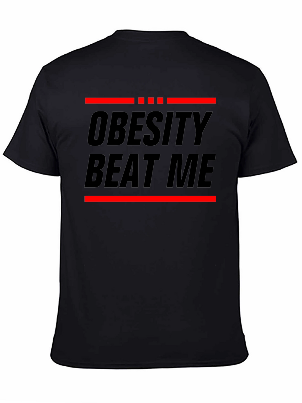 Obesity Beat Me Black Graphic Tee
