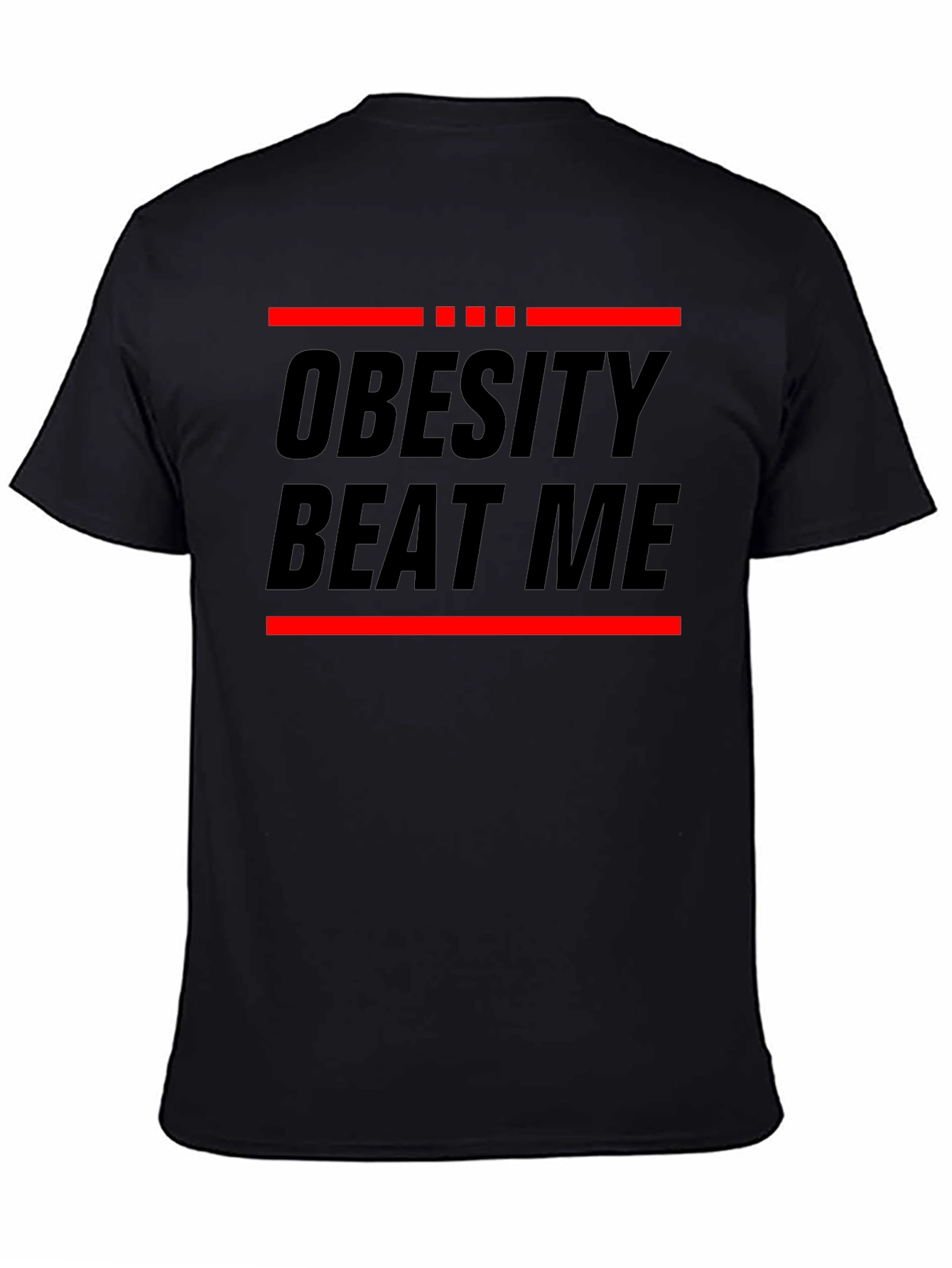 Obesity Beat Me Black Graphic Tee