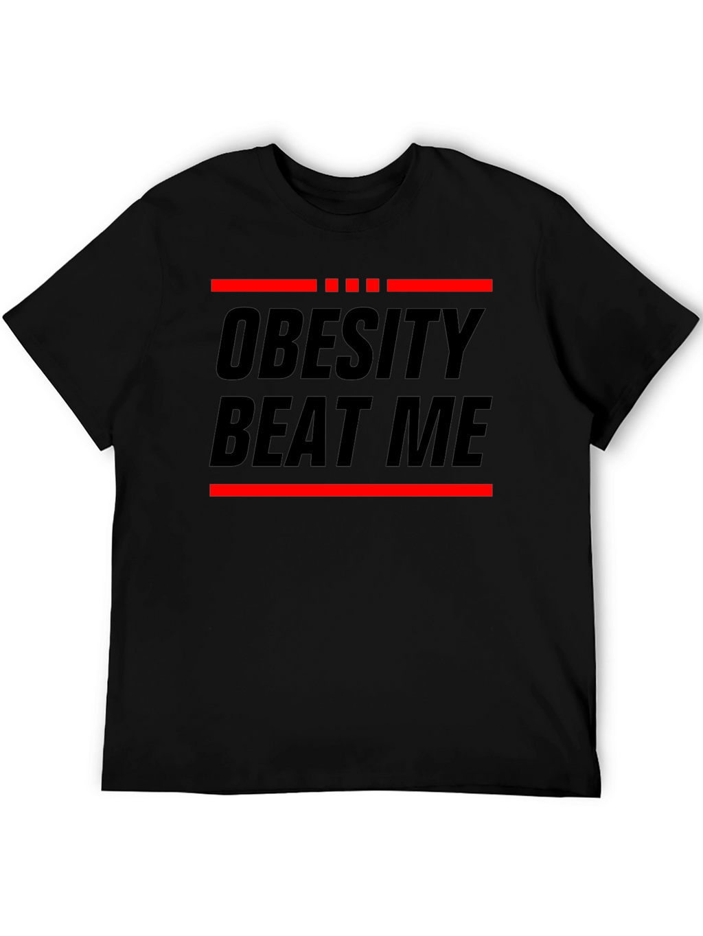 Obesity Beat Me Black Graphic Tee
