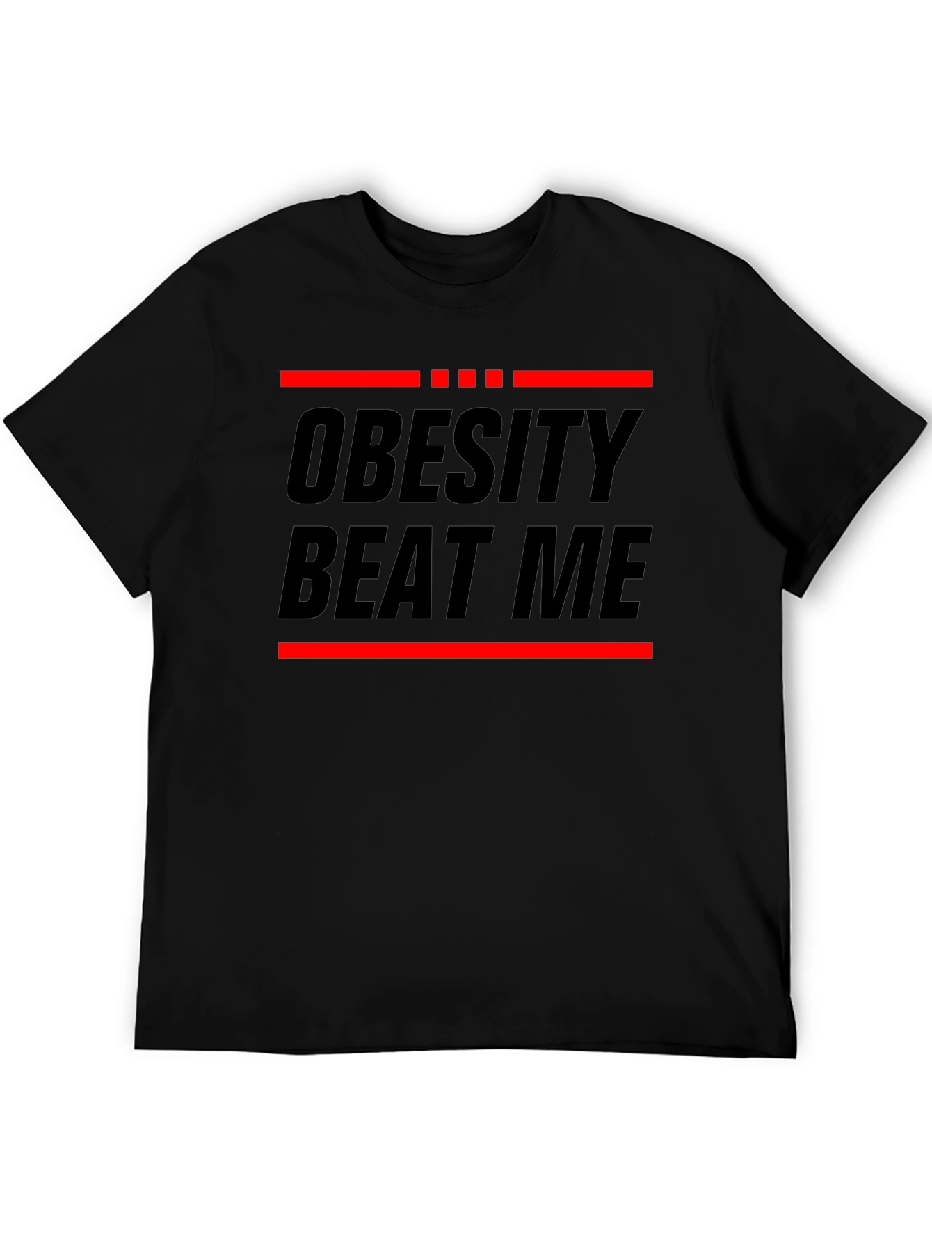 Obesity Beat Me Black Graphic Tee
