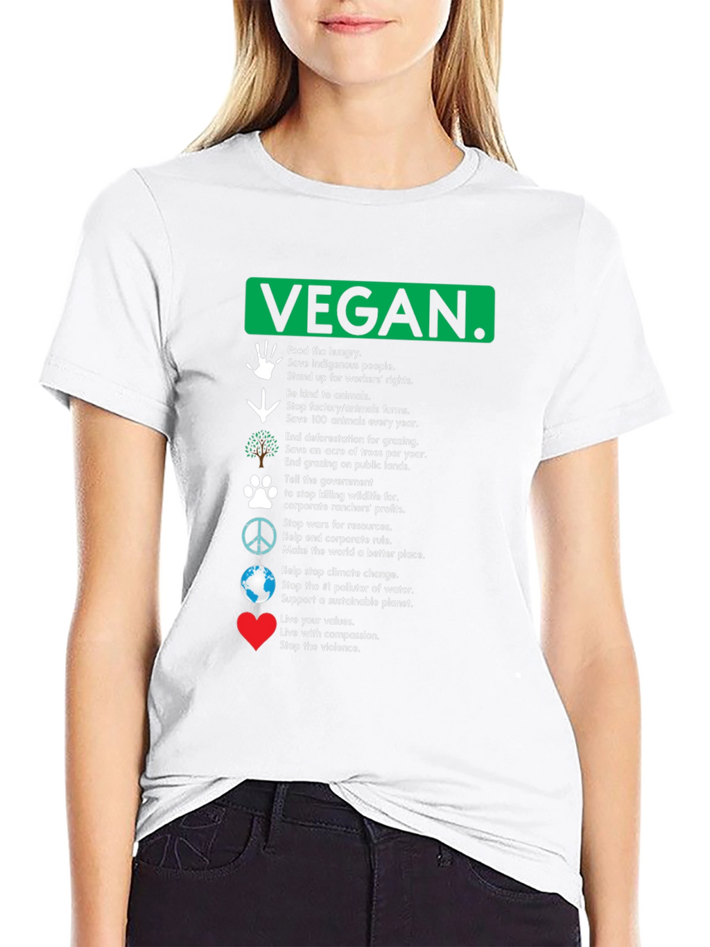 Vegan Values Graphic T-Shirt - Compassion Activism Tee