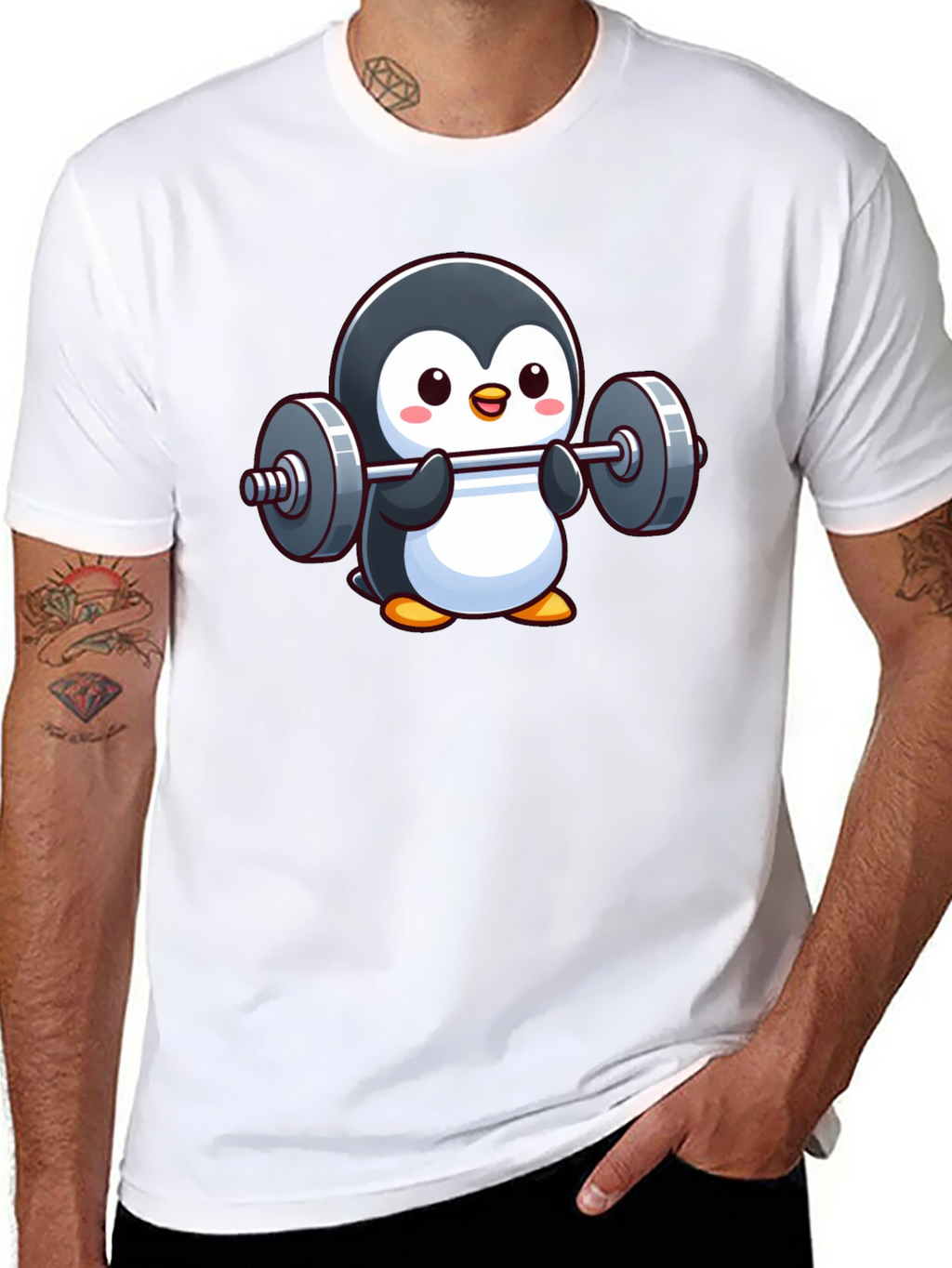 Penguin Powerlifter T-Shirt: Cute Workout Tee