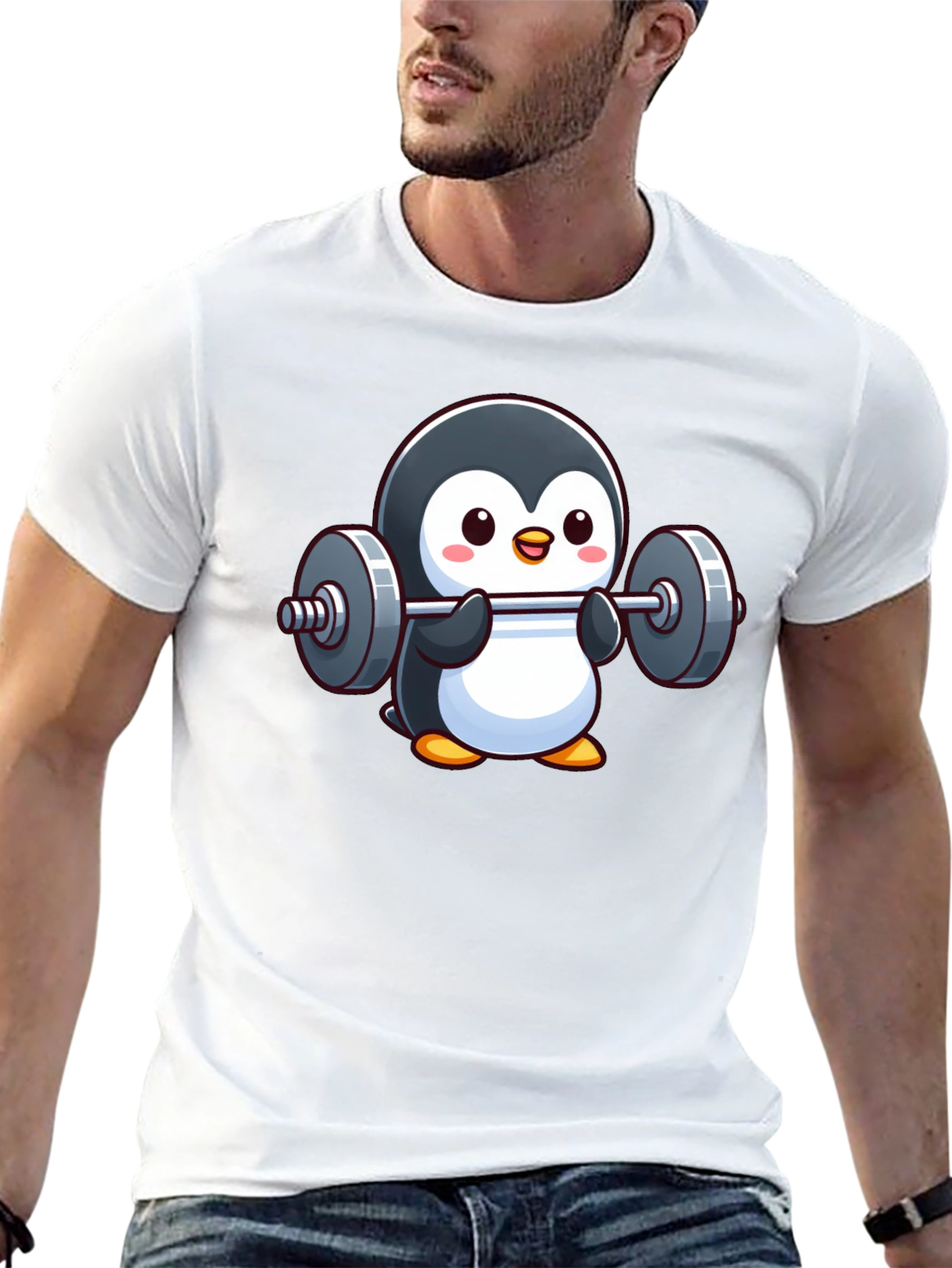 Penguin Powerlifter T-Shirt: Cute Workout Tee