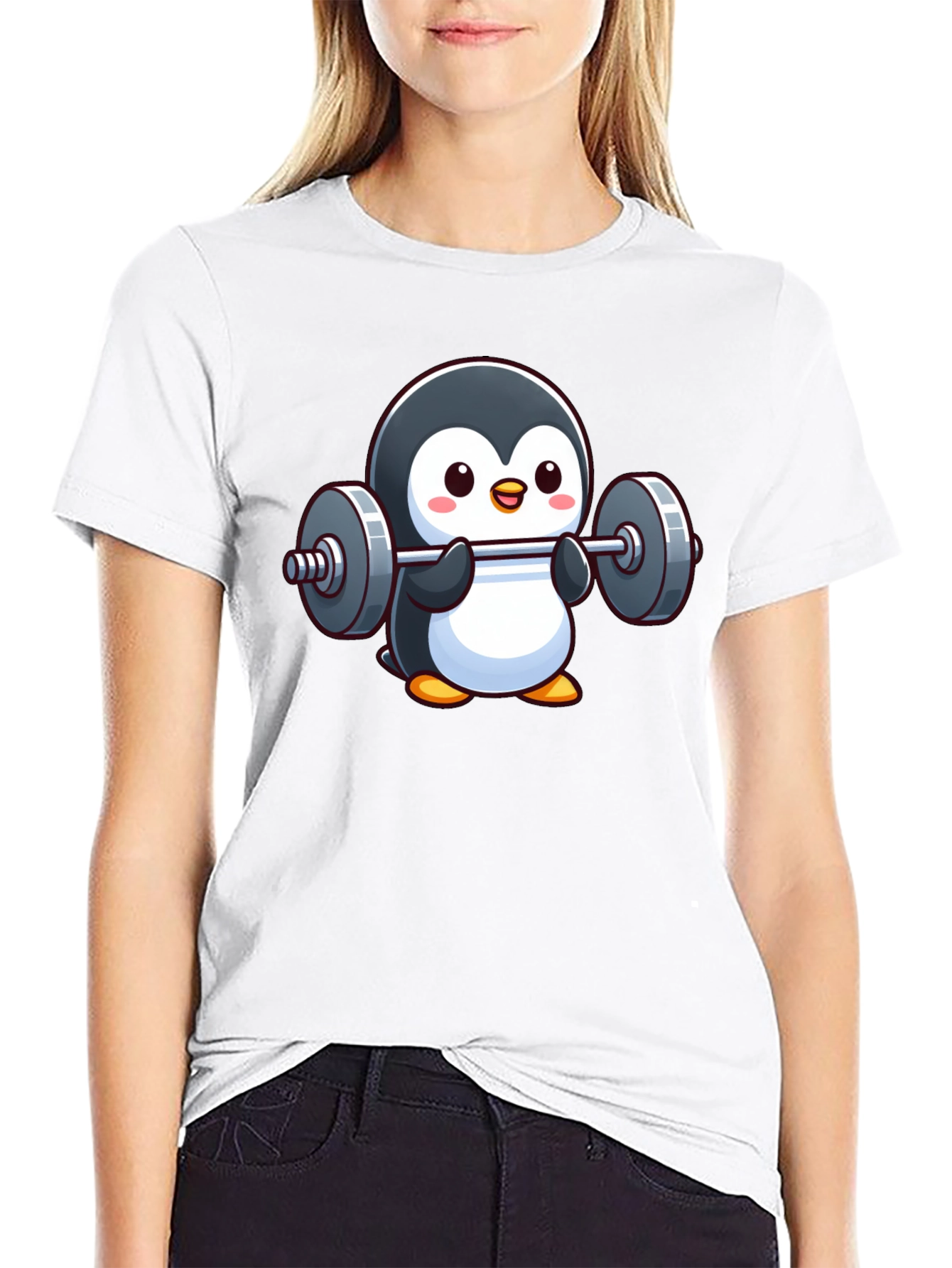 Penguin Powerlifter T-Shirt: Cute Workout Tee