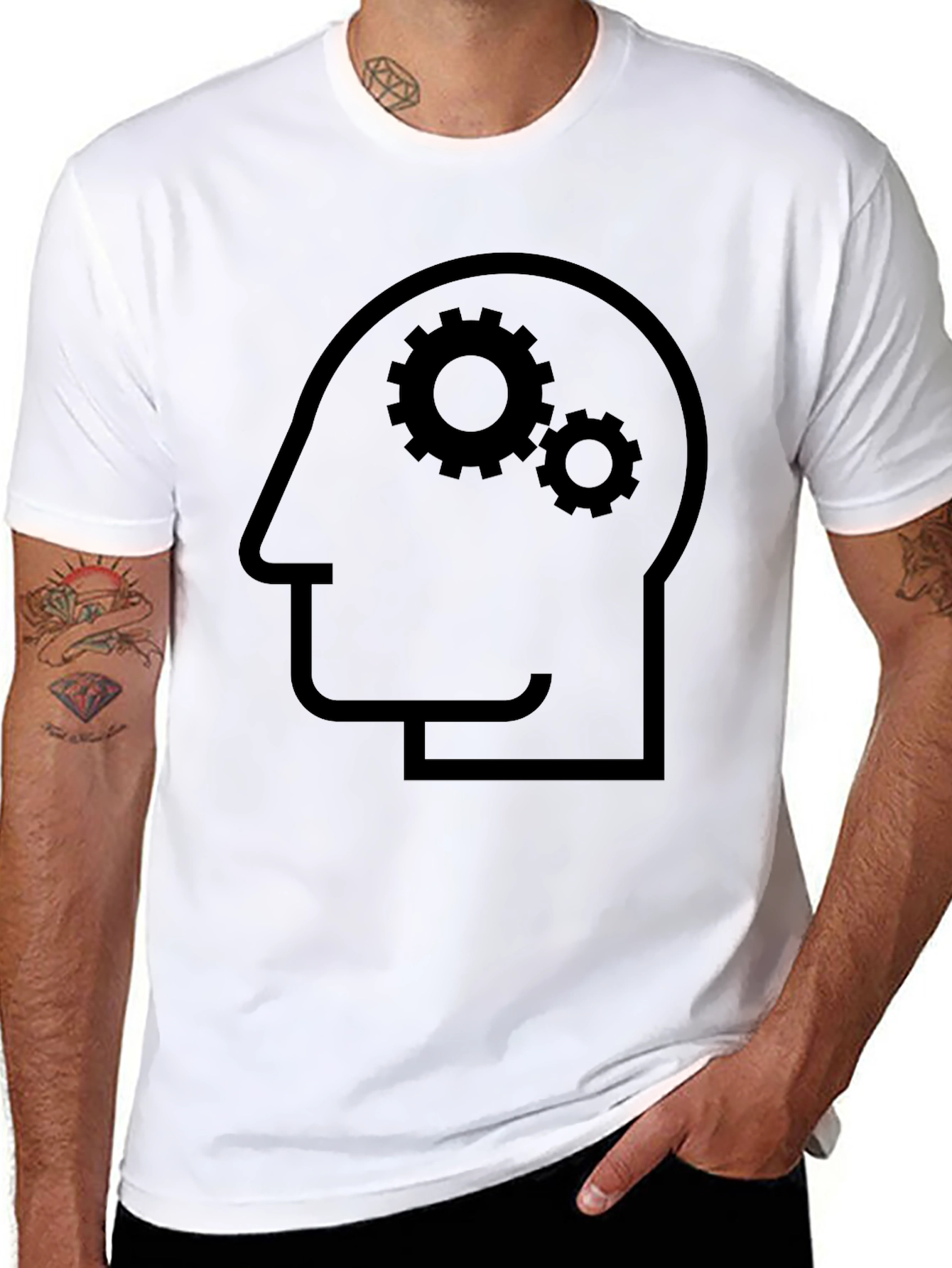 Thinking Gears Graphic Tee - Black Cotton