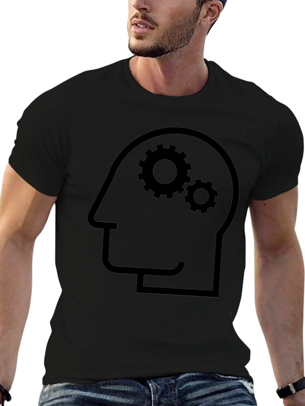 Thinking Gears Graphic Tee - Black Cotton