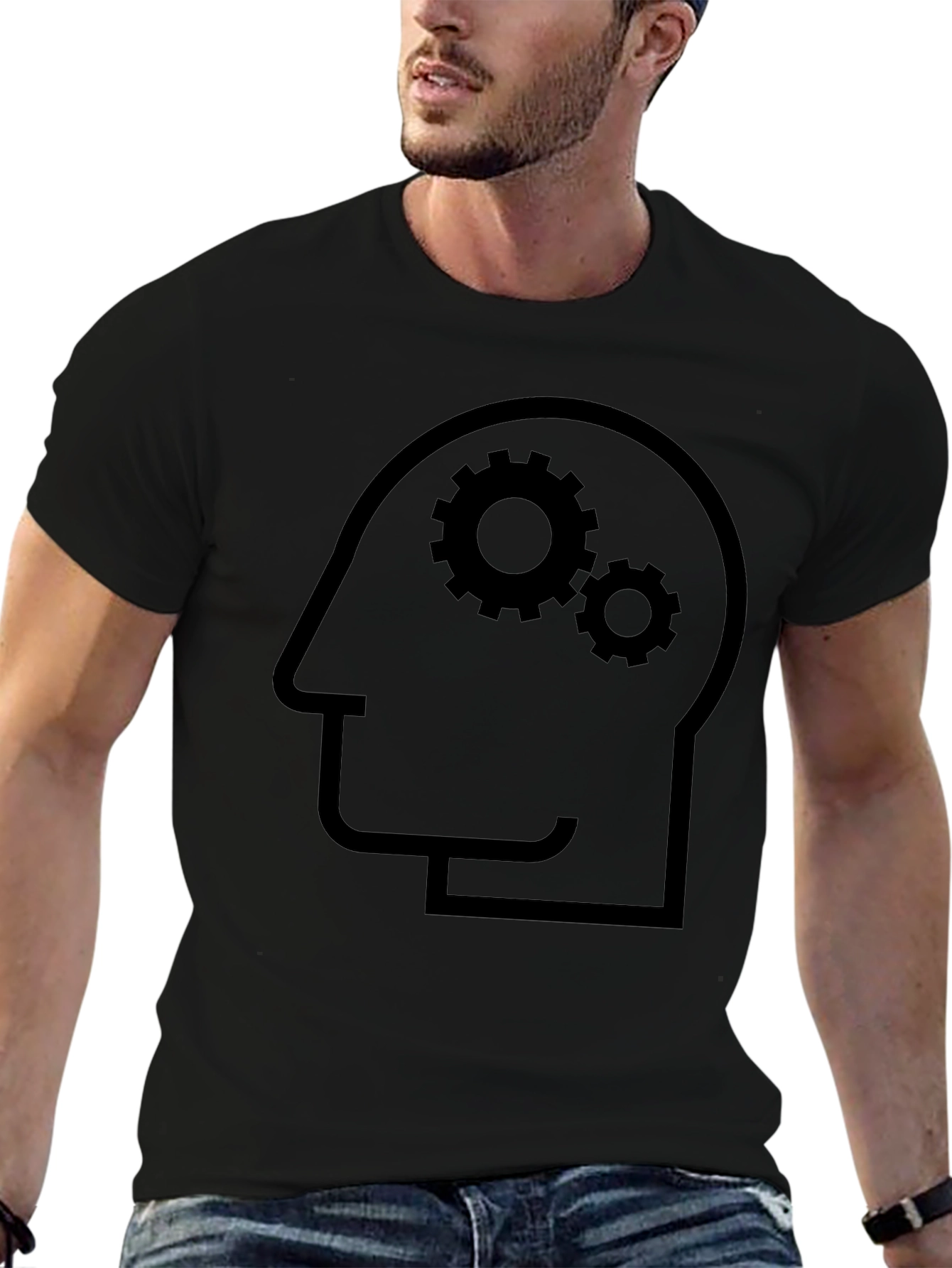 Thinking Gears Graphic Tee - Black Cotton