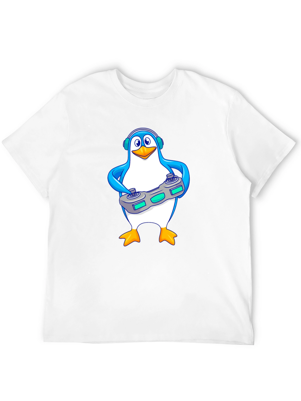 Gamer Penguin Graphic Tee - Black