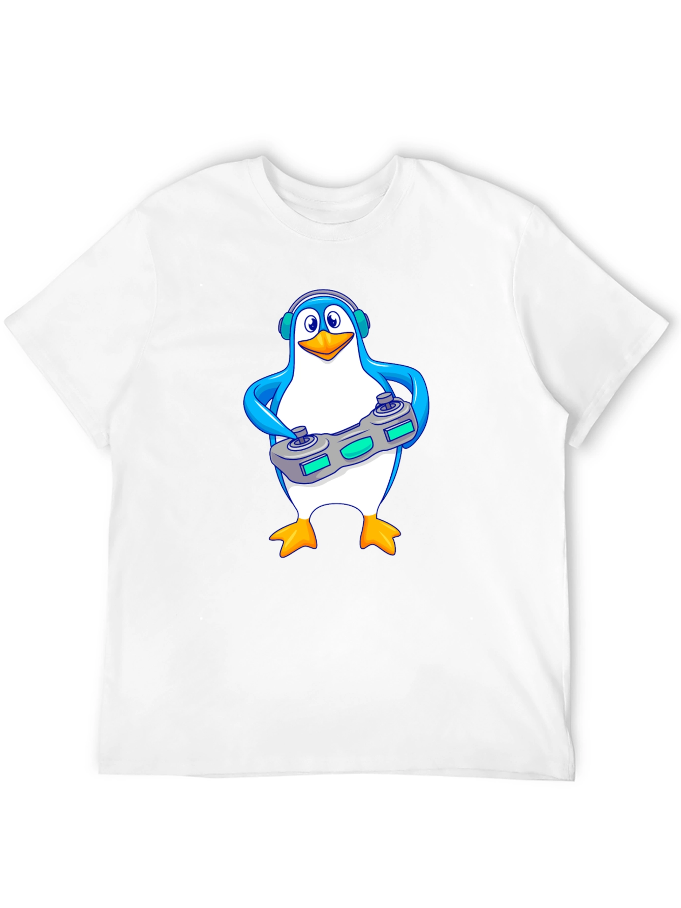 Gamer Penguin Graphic Tee - Black