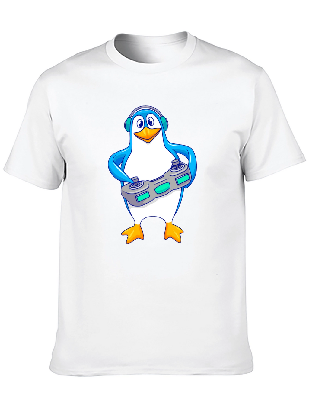 Gamer Penguin Graphic Tee - Black