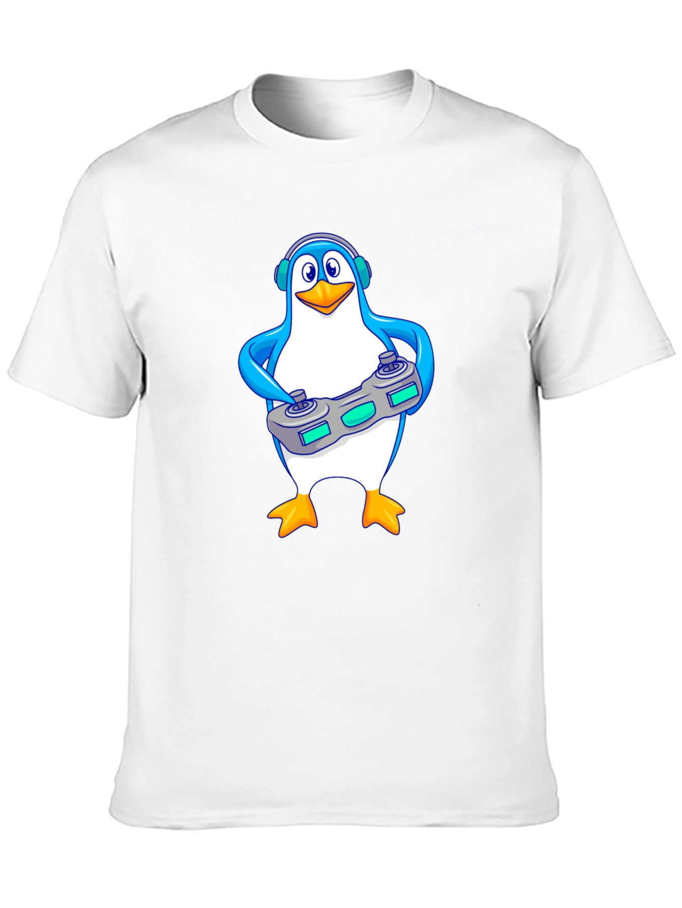 Gamer Penguin Graphic Tee - Black