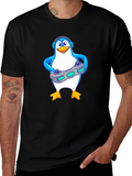 Gamer Penguin Graphic Tee - Black