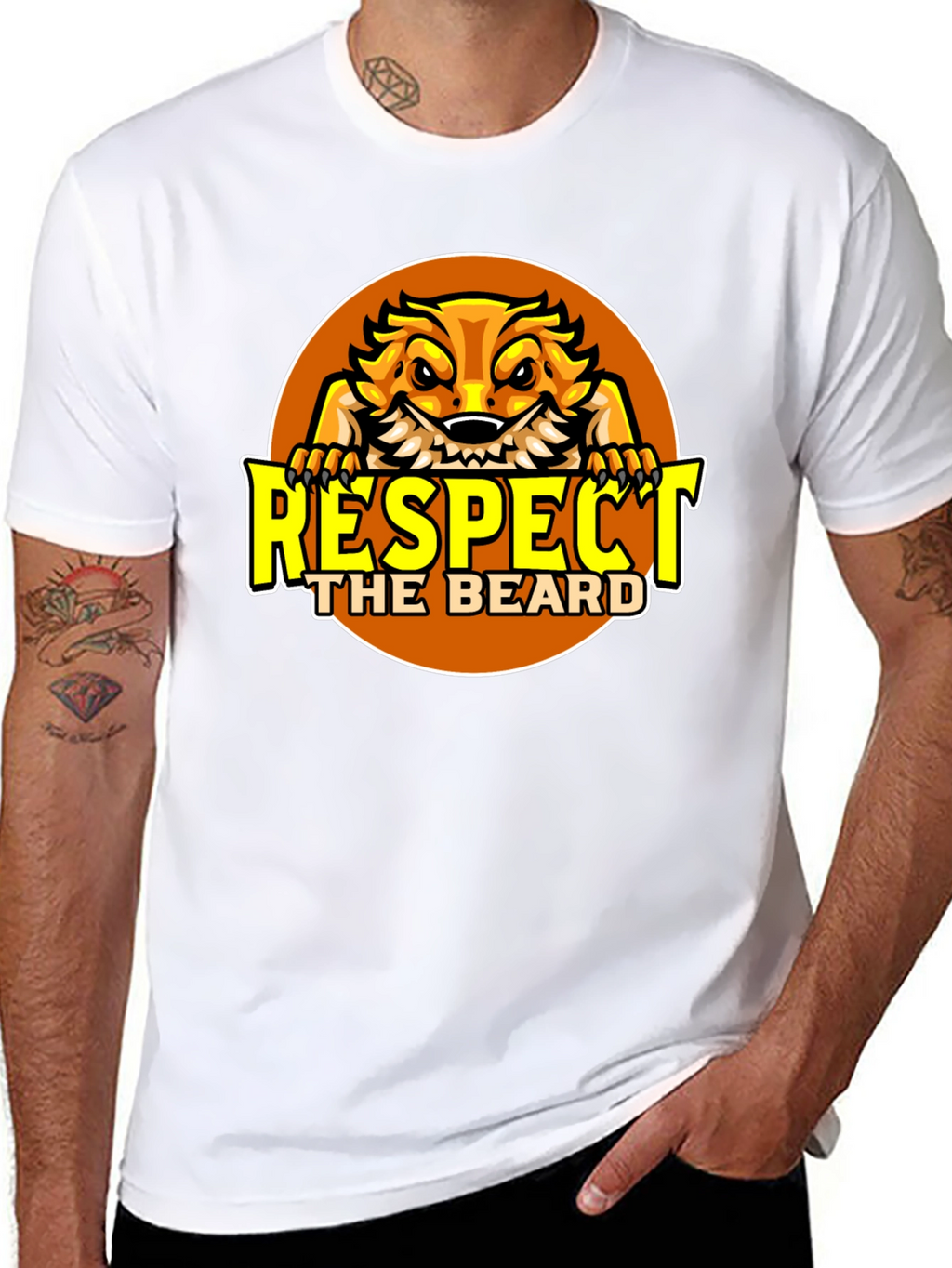 Respect the Beard T-Shirt Bearded Dragon Design
