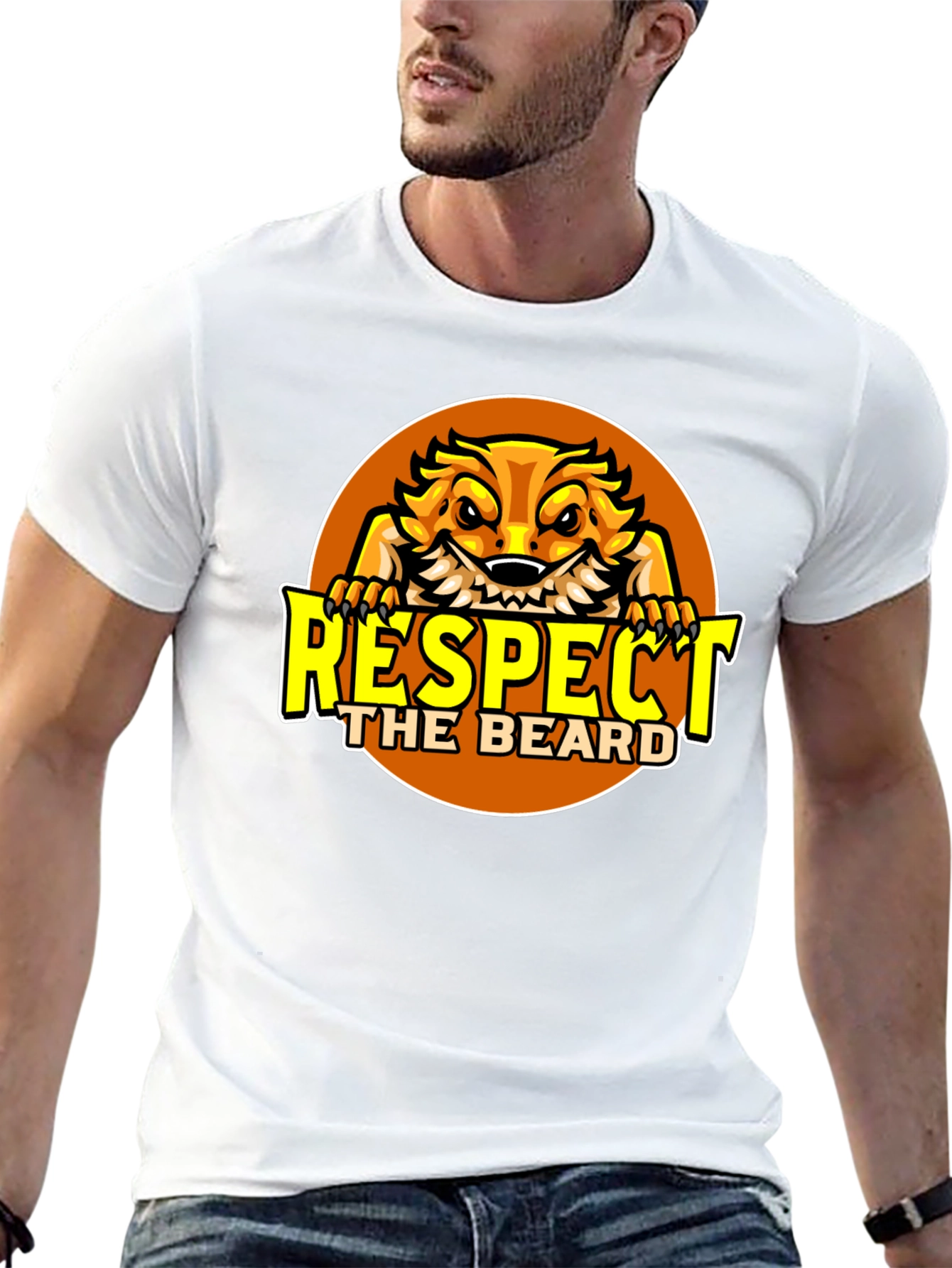 Respect the Beard T-Shirt Bearded Dragon Design