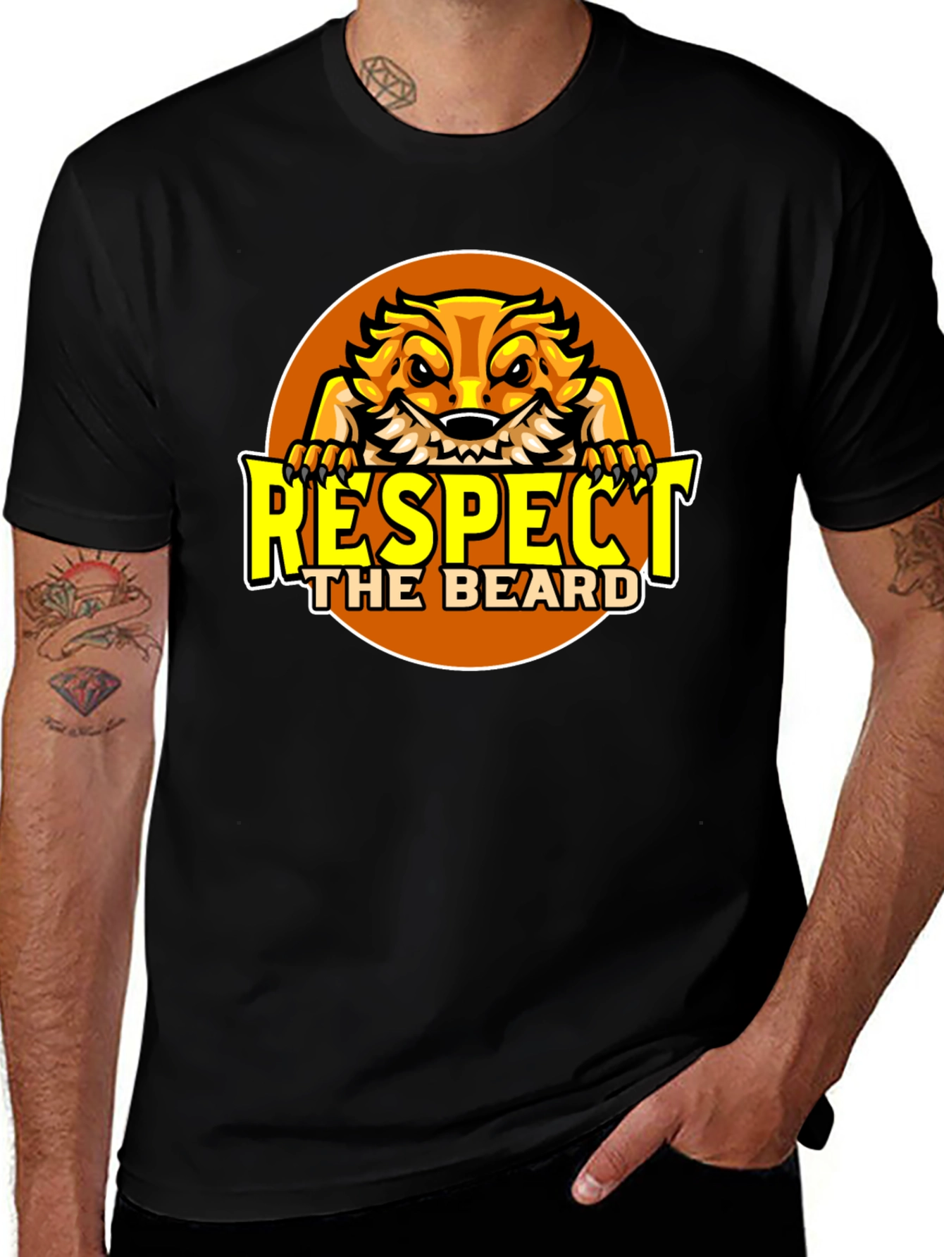 Respect the Beard T-Shirt Bearded Dragon Design