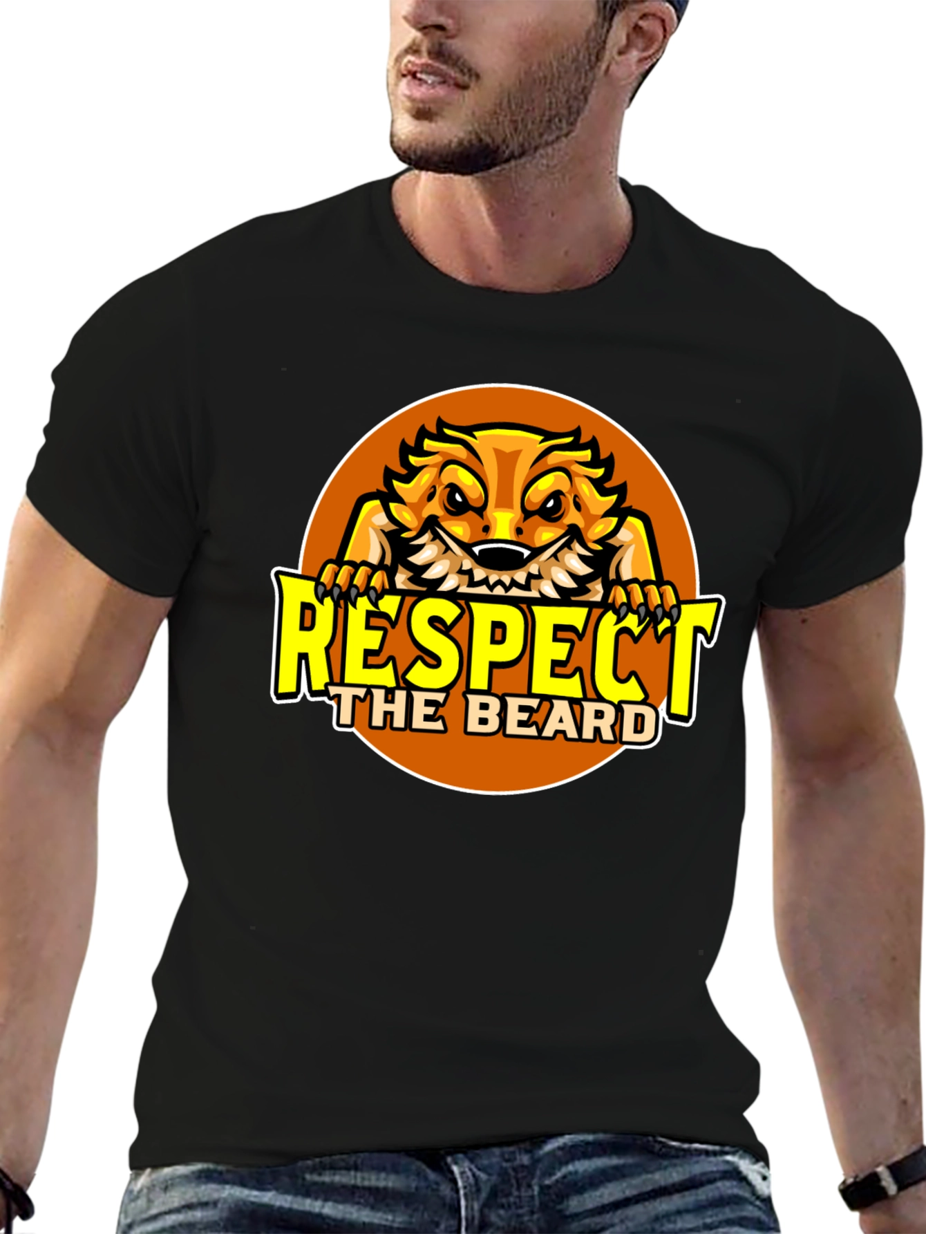 Respect the Beard T-Shirt Bearded Dragon Design