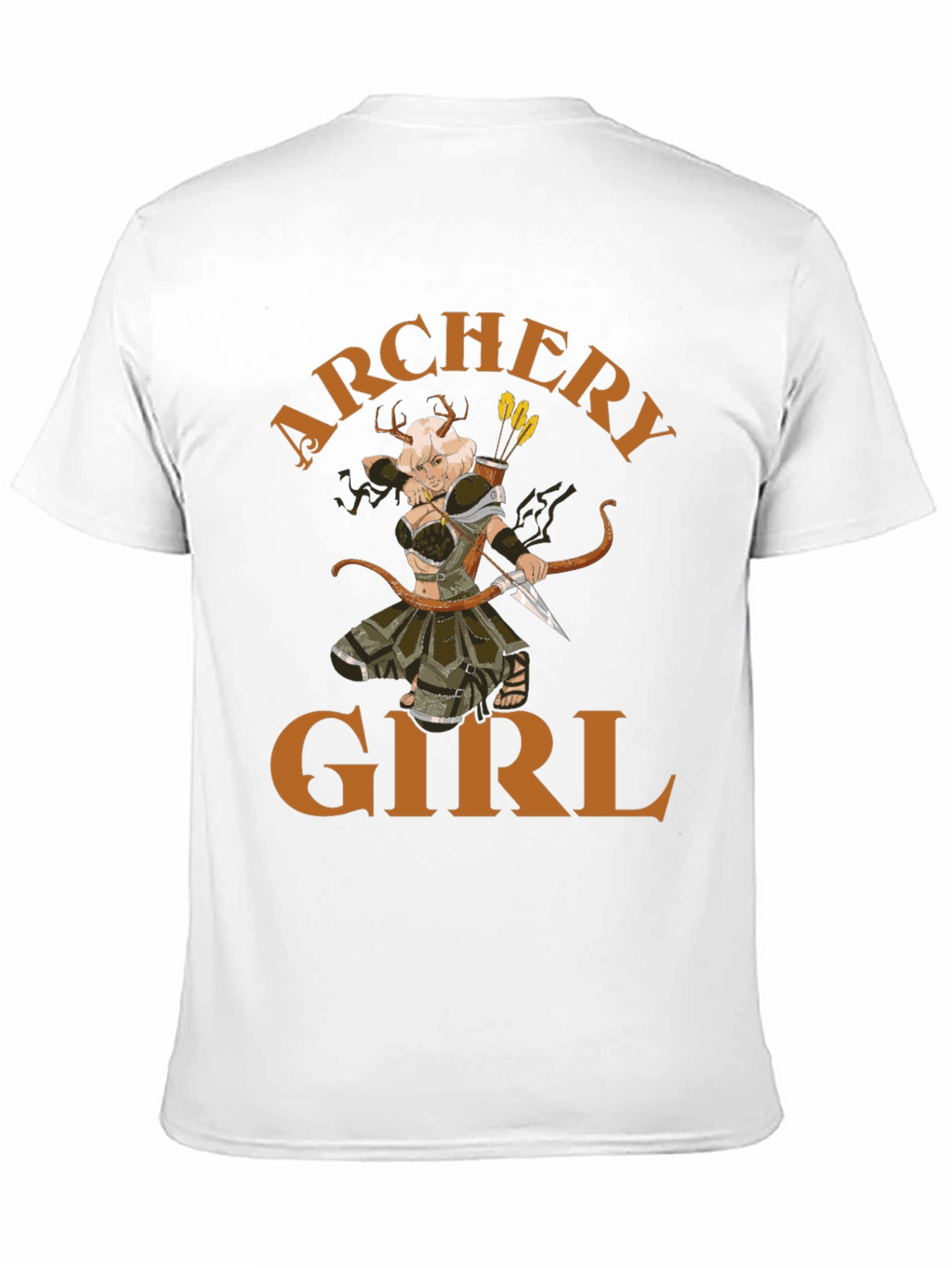 Archery Girl Graphic Tee - Black Cotton T-Shirt