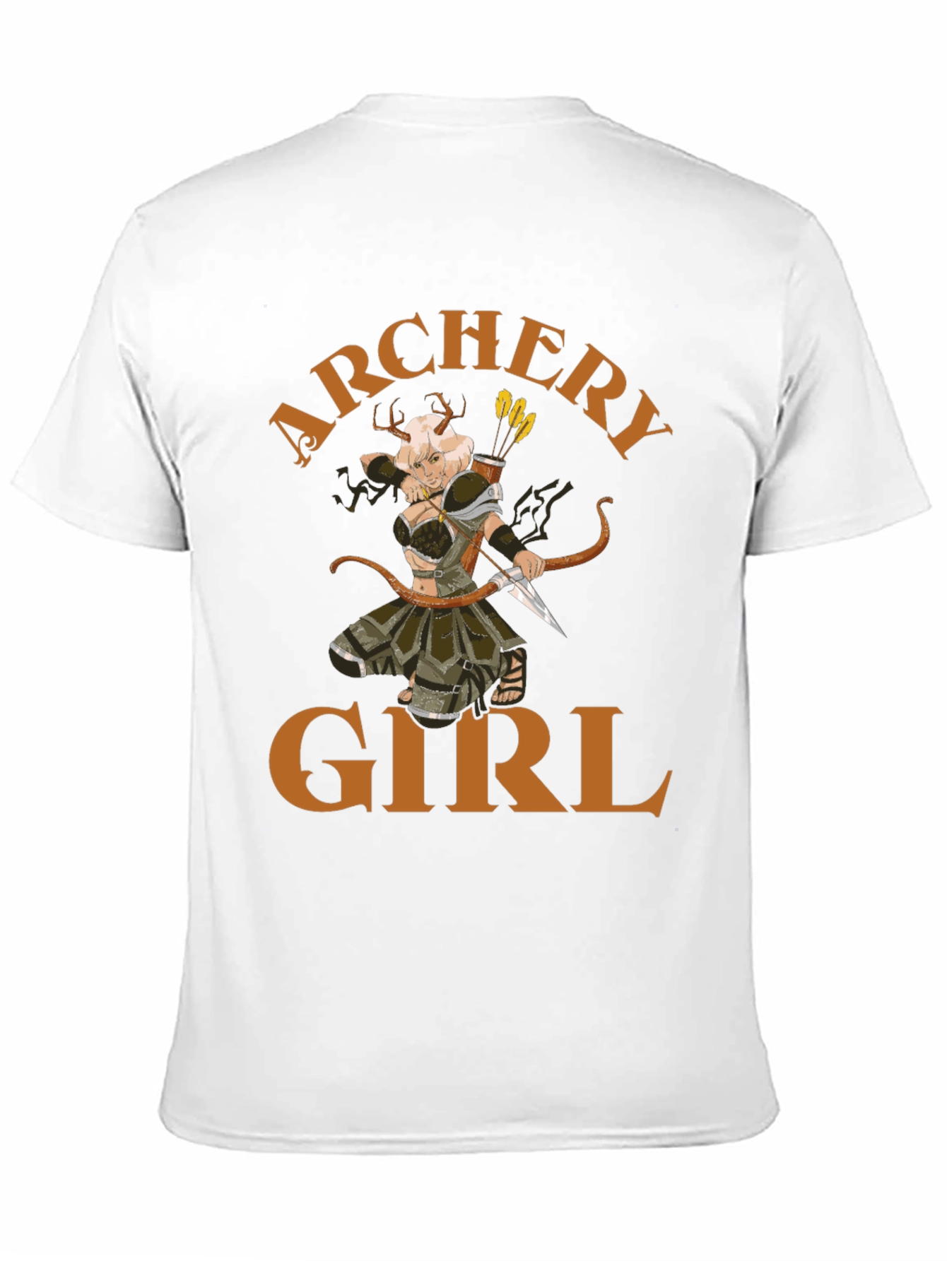 Archery Girl Graphic Tee - Black Cotton T-Shirt