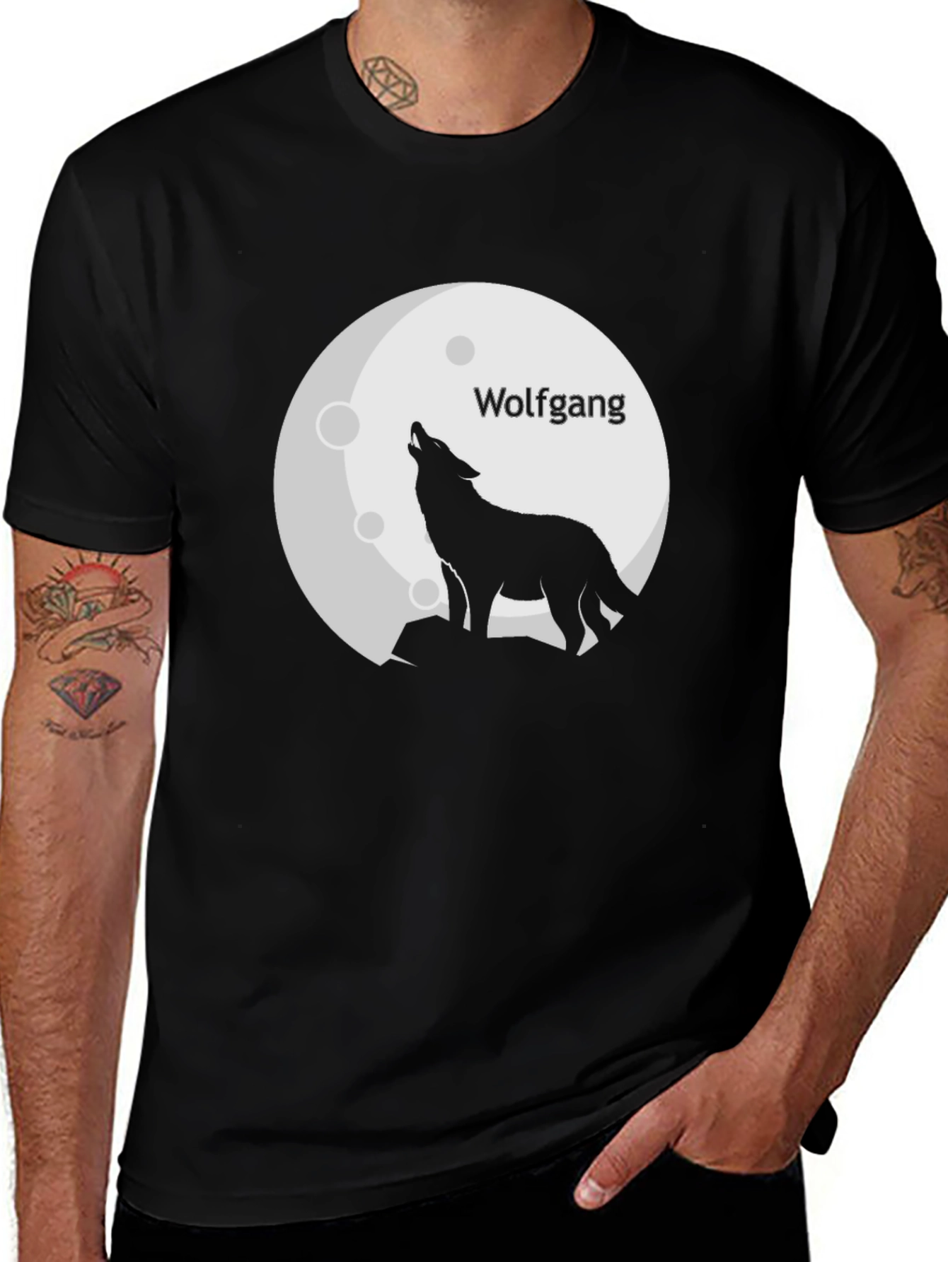 Wolf Moon Wolfgang Black T-Shirt
