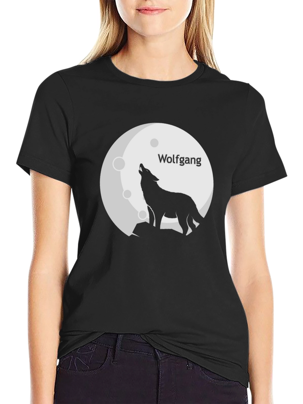 Wolf Moon Wolfgang Black T-Shirt