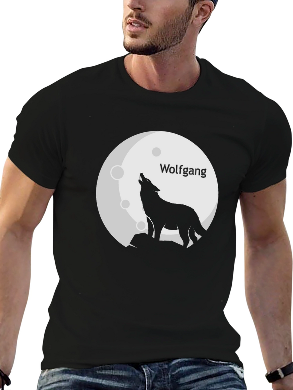 Wolf Moon Wolfgang Black T-Shirt