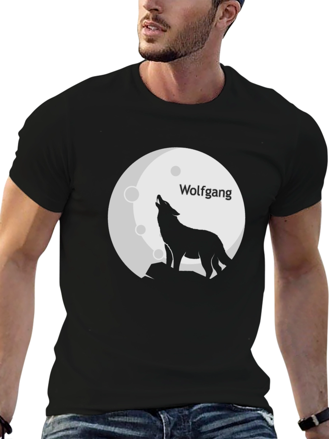 Wolf Moon Wolfgang Black T-Shirt