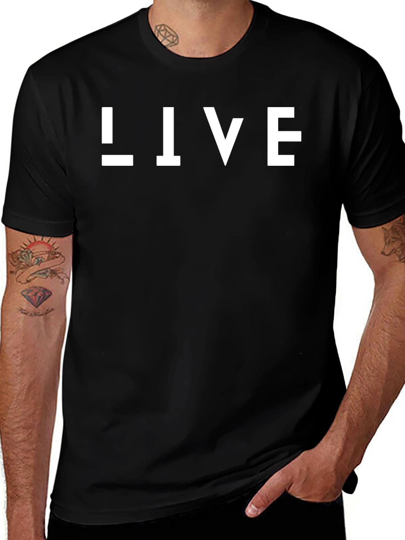 Mens Black LIVE Graphic Tee