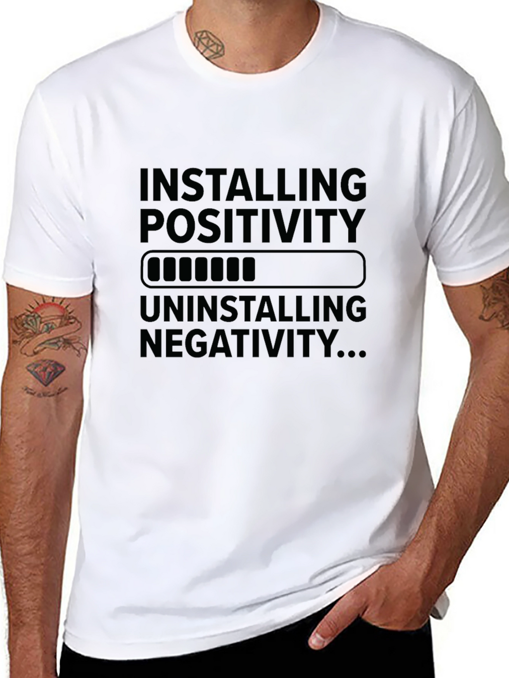 Installing Positivity T-Shirt - Black Graphic Tee