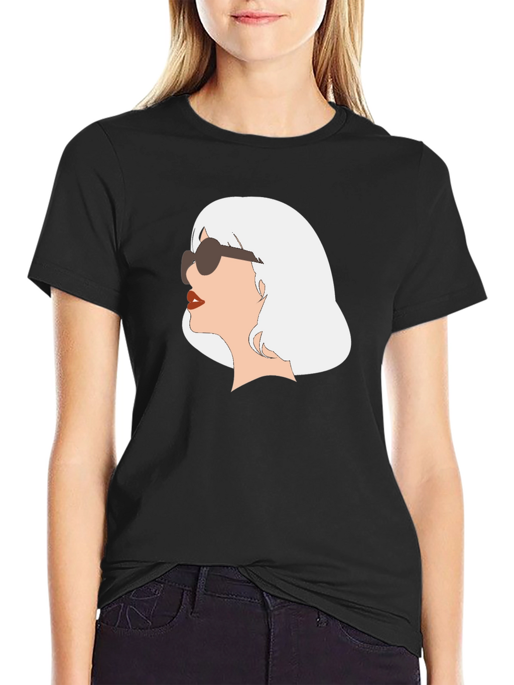Retro Chic Tee - Woman with Sunglasses Graphic