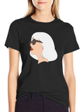 Retro Chic Tee - Woman with Sunglasses Graphic
