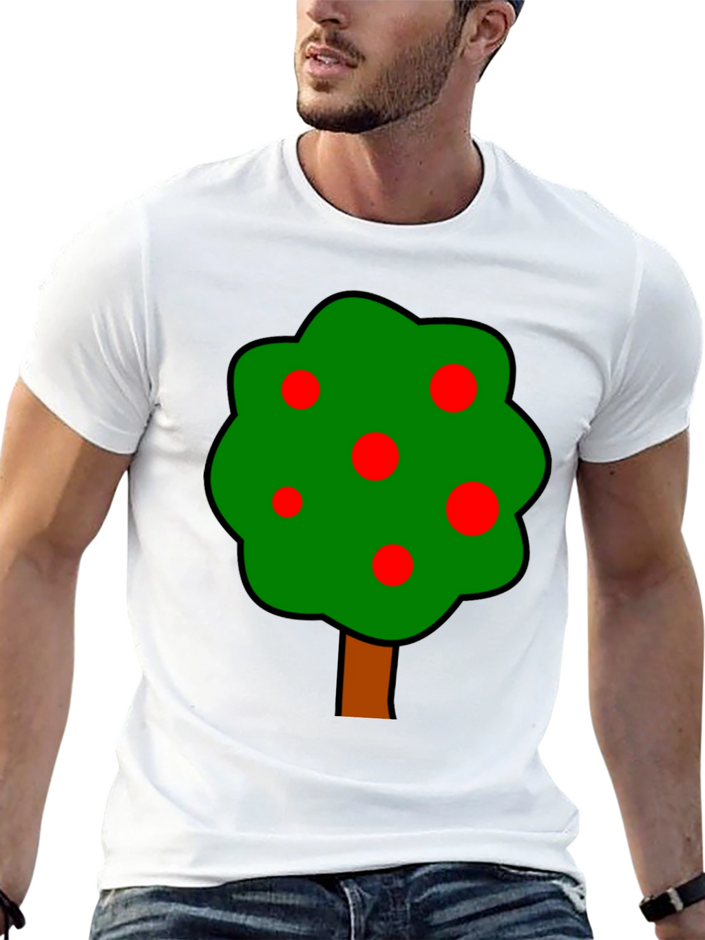 Cartoon Tree Graphic T-Shirt