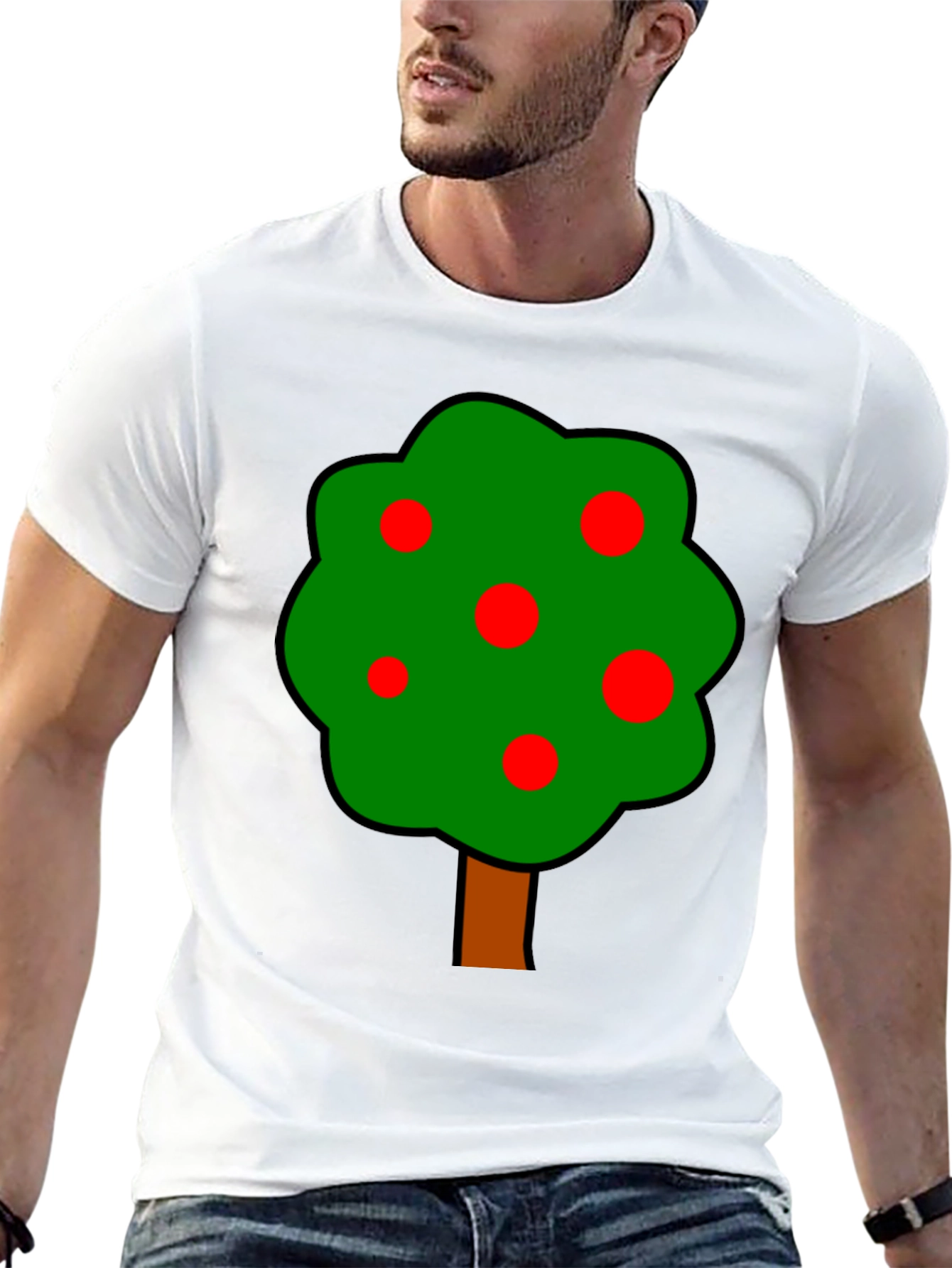 Cartoon Tree Graphic T-Shirt