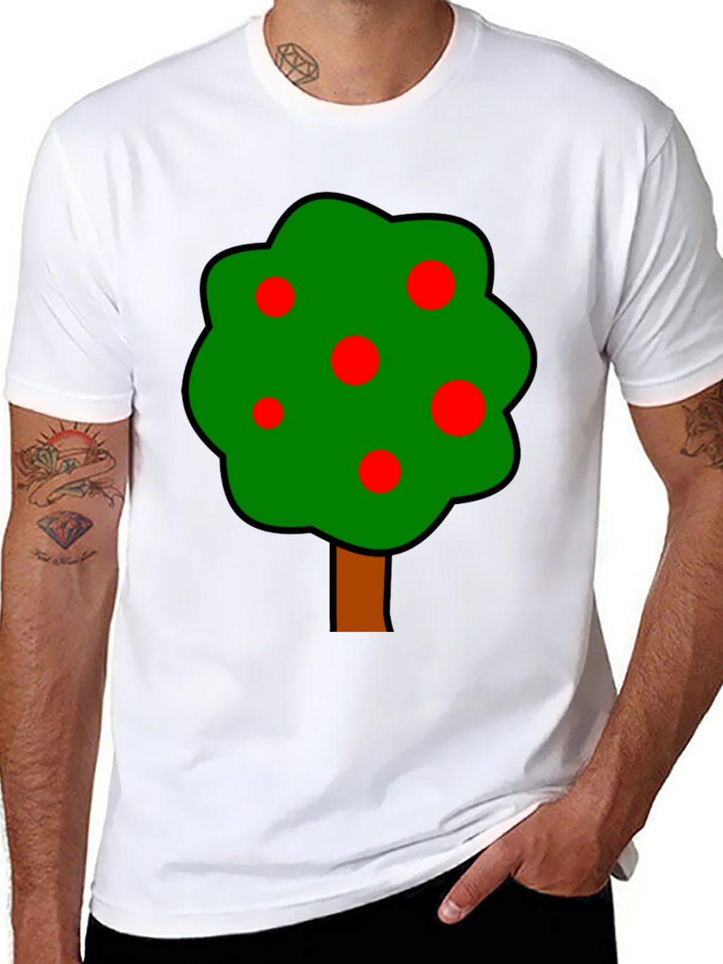 Cartoon Tree Graphic T-Shirt