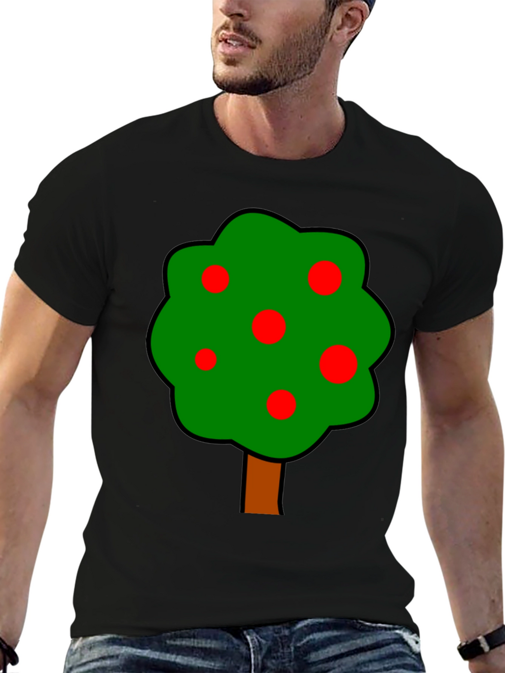 Cartoon Tree Graphic T-Shirt
