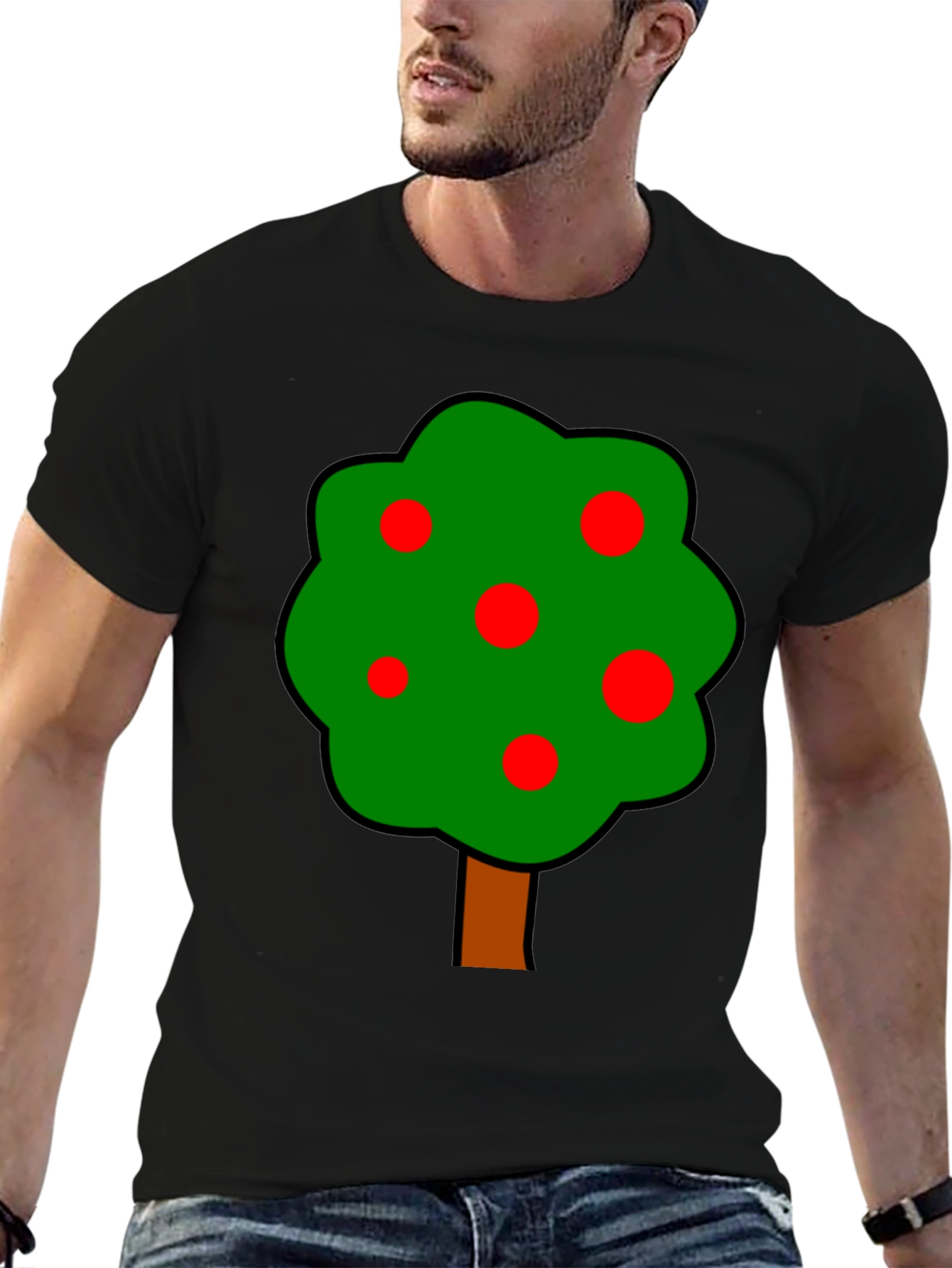 Cartoon Tree Graphic T-Shirt