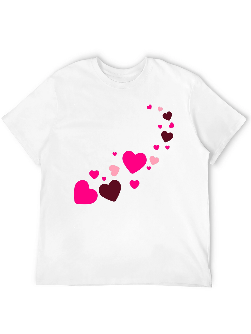 Heart Cascade Mens Black T-Shirt