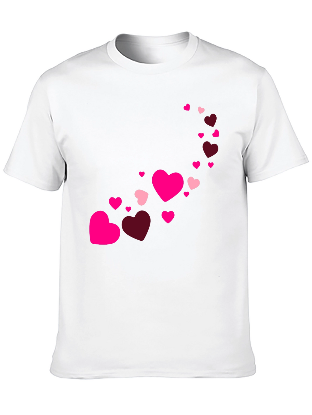 Heart Cascade Mens Black T-Shirt