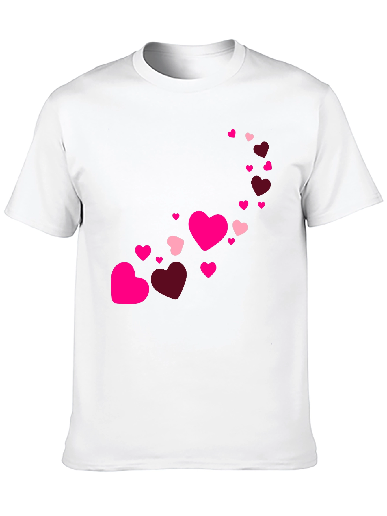 Heart Cascade Mens Black T-Shirt