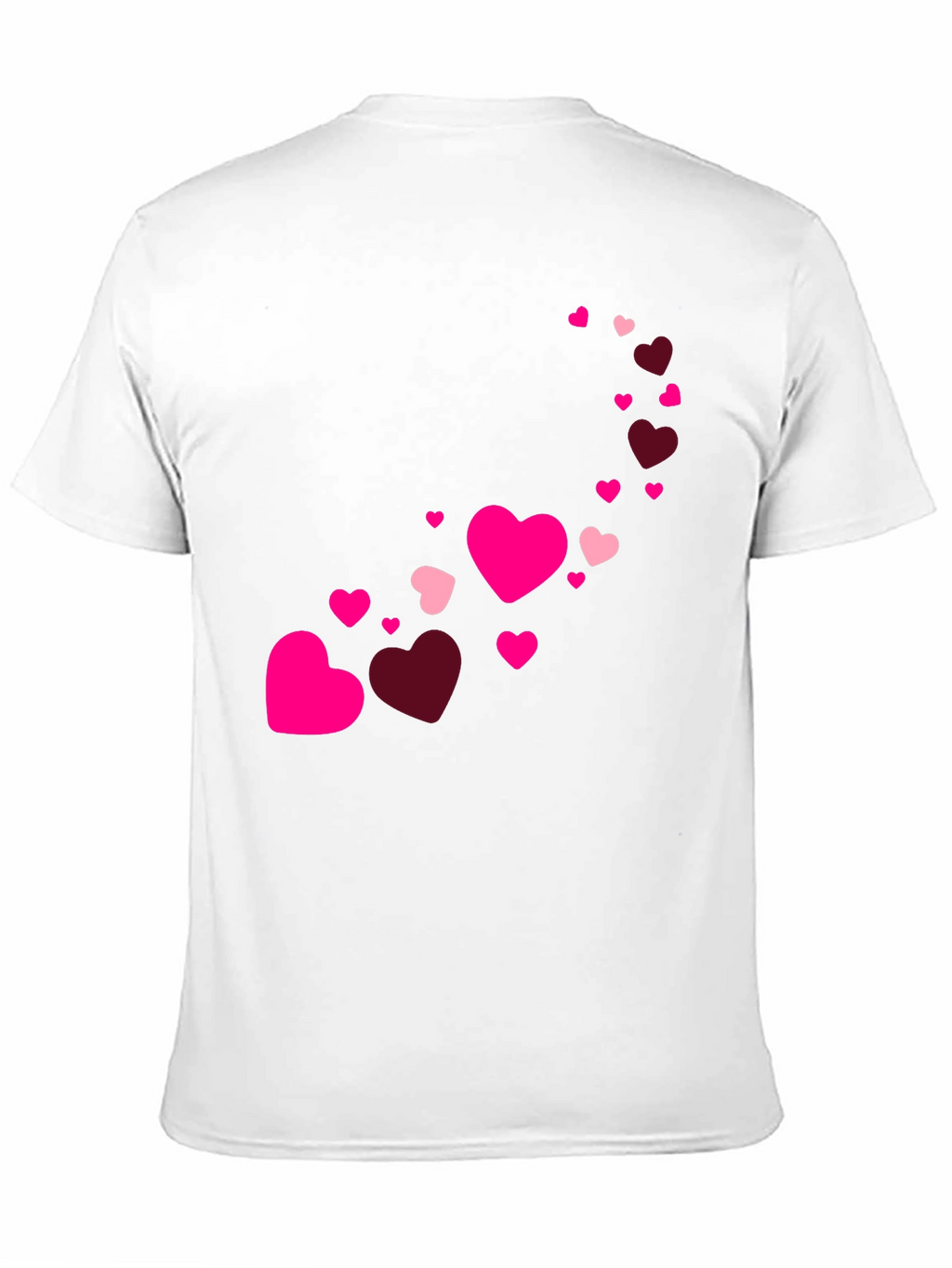 Heart Cascade Mens Black T-Shirt