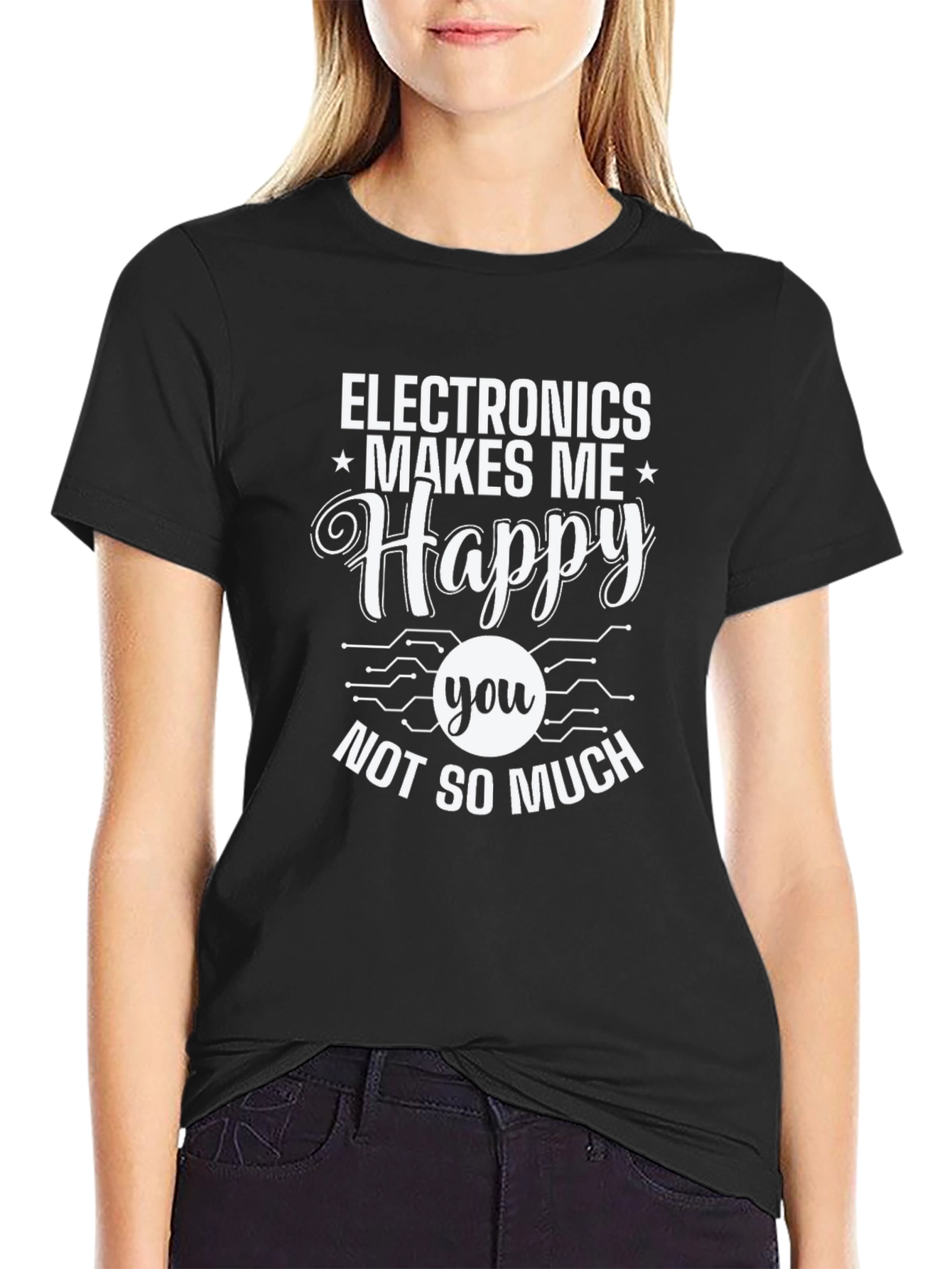 Electronics Makes Me Happy Graphic T-Shirt